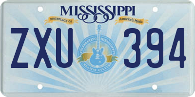 MS license plate ZXU394