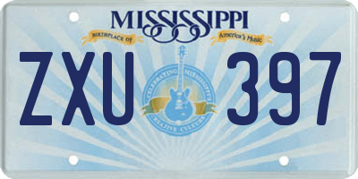 MS license plate ZXU397