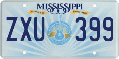MS license plate ZXU399