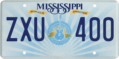 MS license plate ZXU400