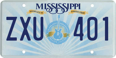 MS license plate ZXU401