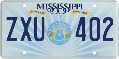 MS license plate ZXU402