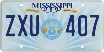MS license plate ZXU407