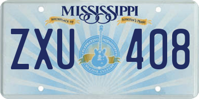 MS license plate ZXU408