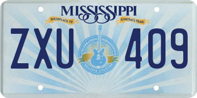 MS license plate ZXU409