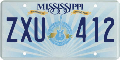 MS license plate ZXU412