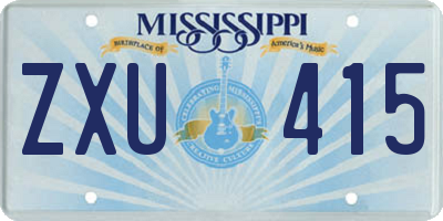 MS license plate ZXU415