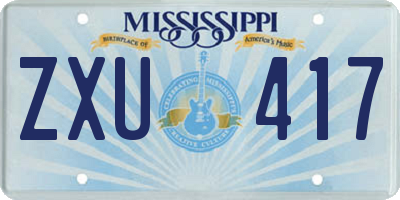 MS license plate ZXU417