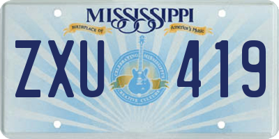 MS license plate ZXU419