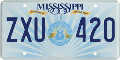 MS license plate ZXU420