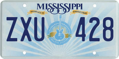 MS license plate ZXU428