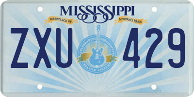 MS license plate ZXU429