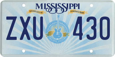 MS license plate ZXU430
