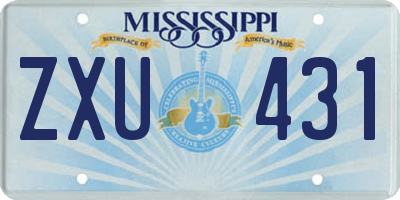 MS license plate ZXU431