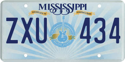 MS license plate ZXU434