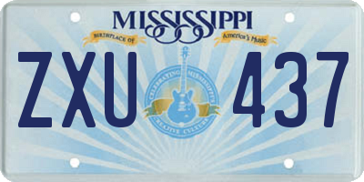 MS license plate ZXU437