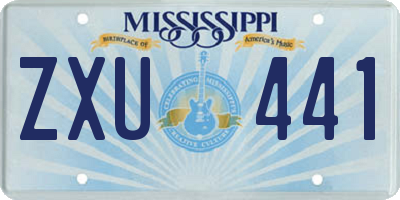 MS license plate ZXU441