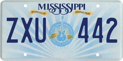 MS license plate ZXU442