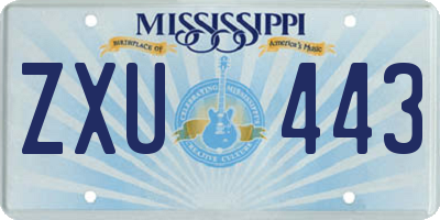 MS license plate ZXU443