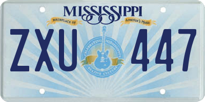 MS license plate ZXU447