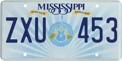 MS license plate ZXU453