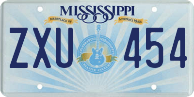 MS license plate ZXU454
