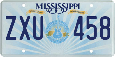 MS license plate ZXU458