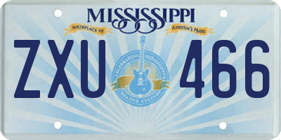 MS license plate ZXU466