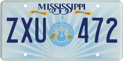 MS license plate ZXU472