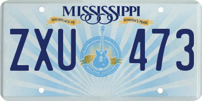 MS license plate ZXU473