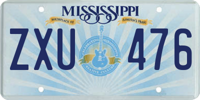 MS license plate ZXU476