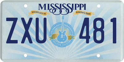 MS license plate ZXU481