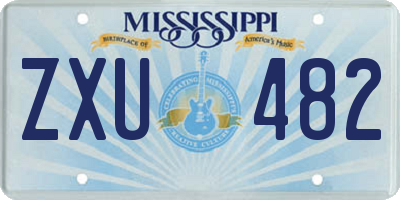 MS license plate ZXU482