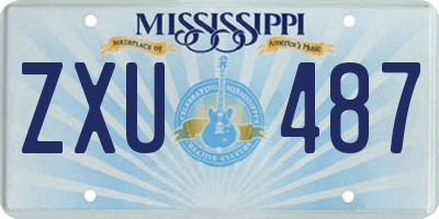 MS license plate ZXU487