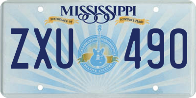 MS license plate ZXU490