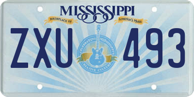 MS license plate ZXU493