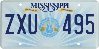 MS license plate ZXU495