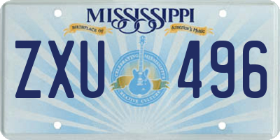 MS license plate ZXU496