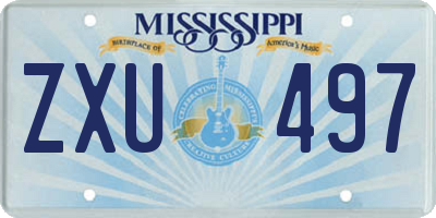MS license plate ZXU497