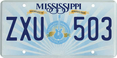 MS license plate ZXU503