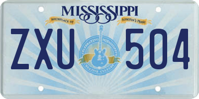 MS license plate ZXU504