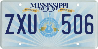 MS license plate ZXU506