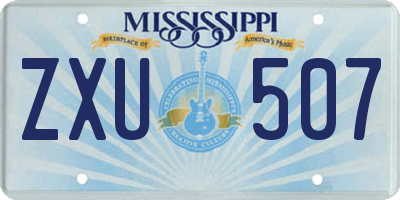 MS license plate ZXU507