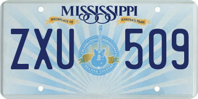 MS license plate ZXU509