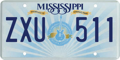 MS license plate ZXU511