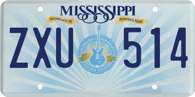MS license plate ZXU514