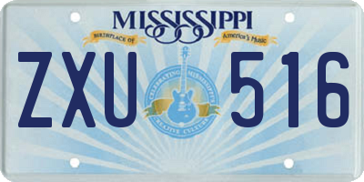 MS license plate ZXU516