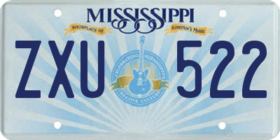 MS license plate ZXU522