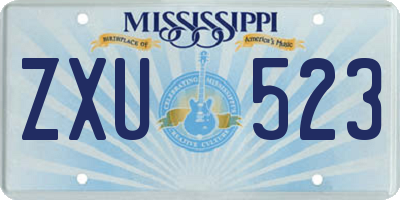 MS license plate ZXU523