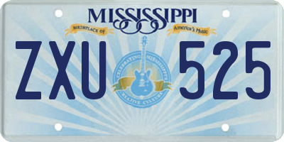 MS license plate ZXU525